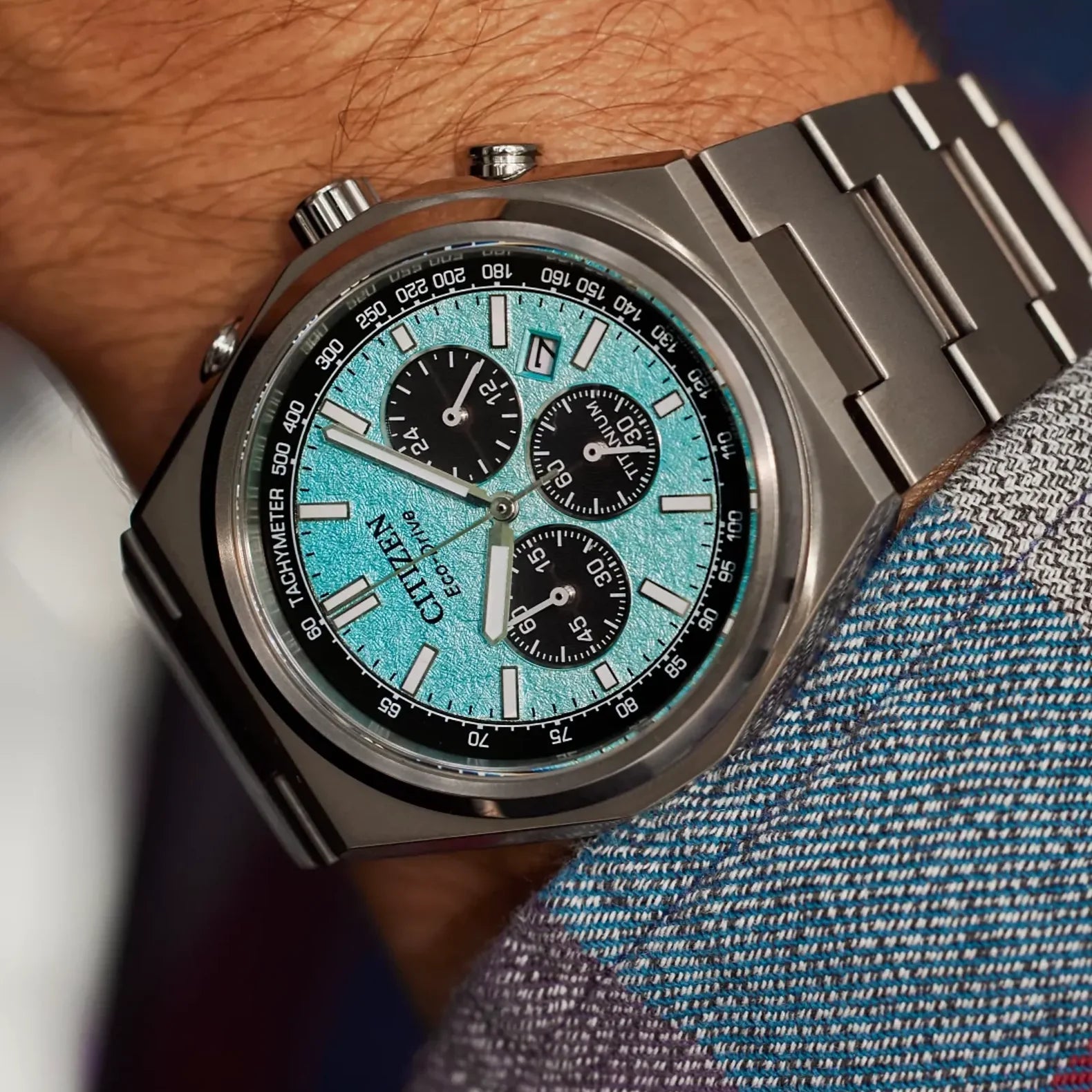 Zenshin Chrono Super Titanium 42mm - Blue Dial