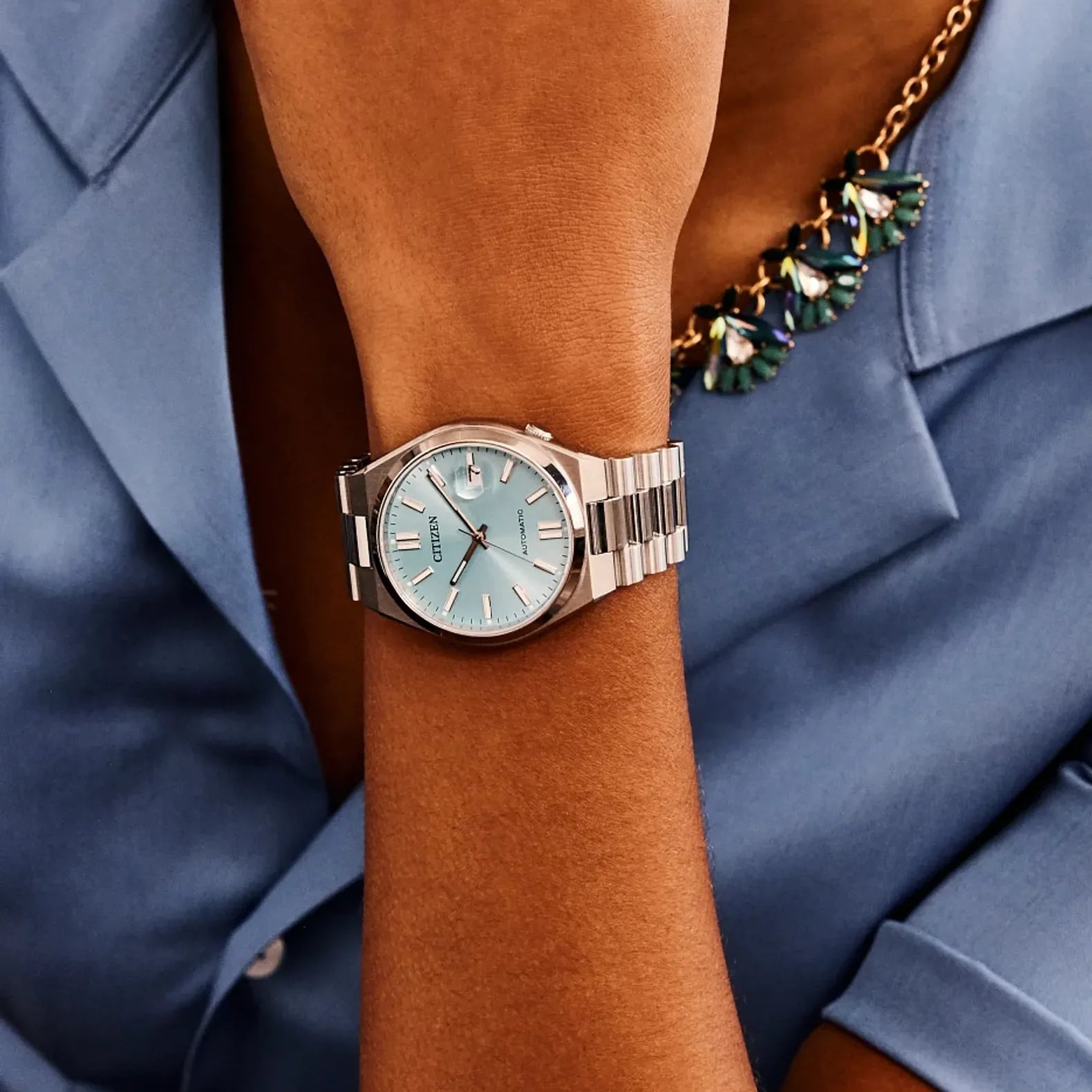 Tsuyosa 40mm - Light Blue Dial on Bracelet