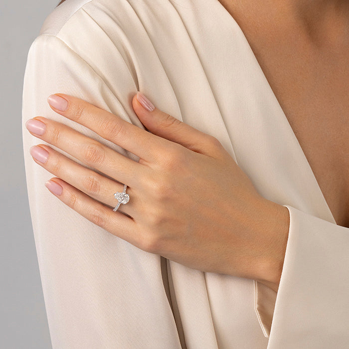 Crisscut Pear Diamond Engagement Ring Platinum - G52EN2