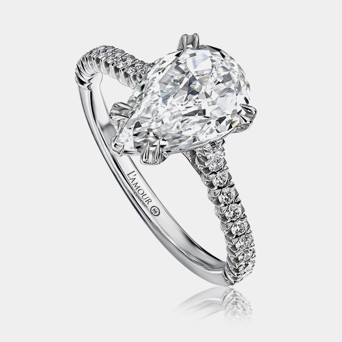 Crisscut Pear Diamond Engagement Ring Platinum - G52EN2