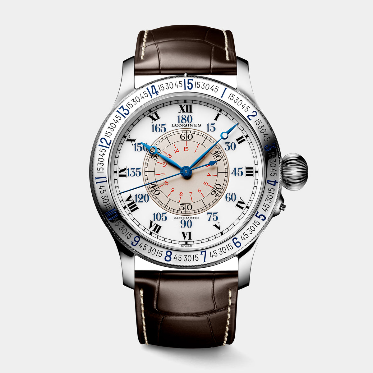 Lindbergh Hour Angle Watch 47.5mm White Dial Stainless Steel Watch