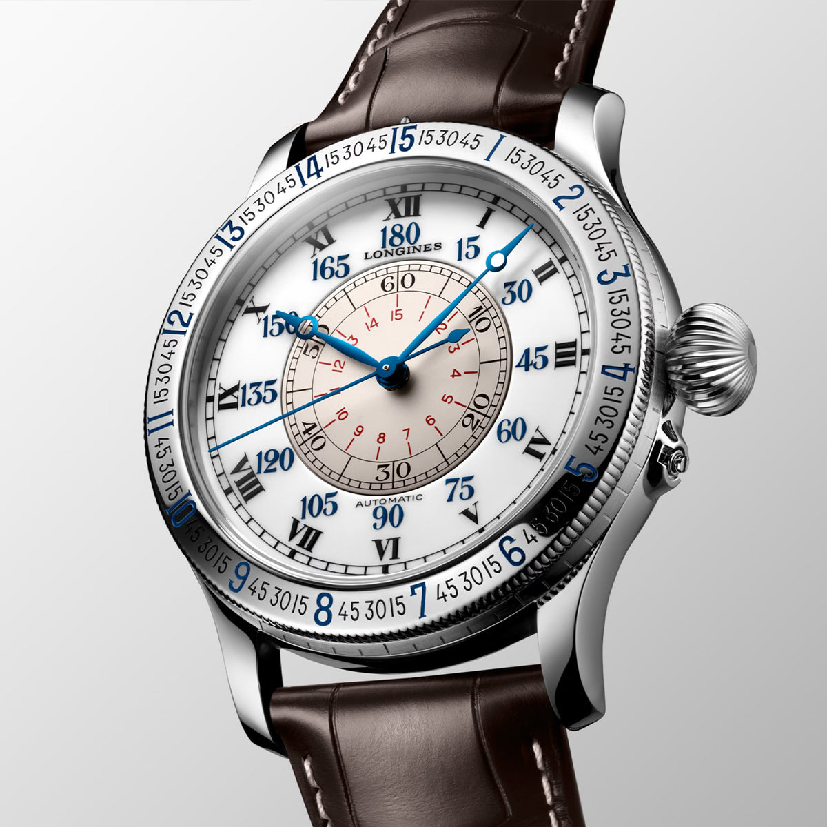 Lindbergh Hour Angle Watch 47.5mm White Dial Stainless Steel Watch