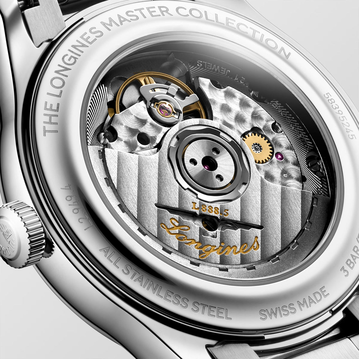 Master Collection 39mm Silver Barleycorn Dial Stainless Steel Watch