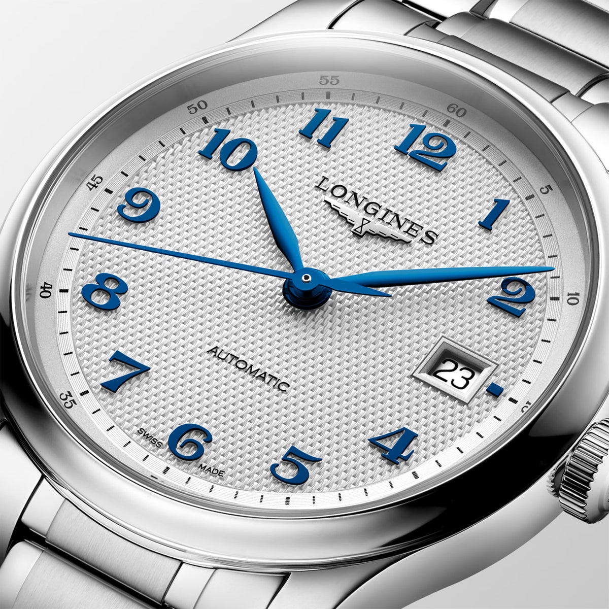 Master Collection 39mm Silver Barleycorn Dial Stainless Steel Watch