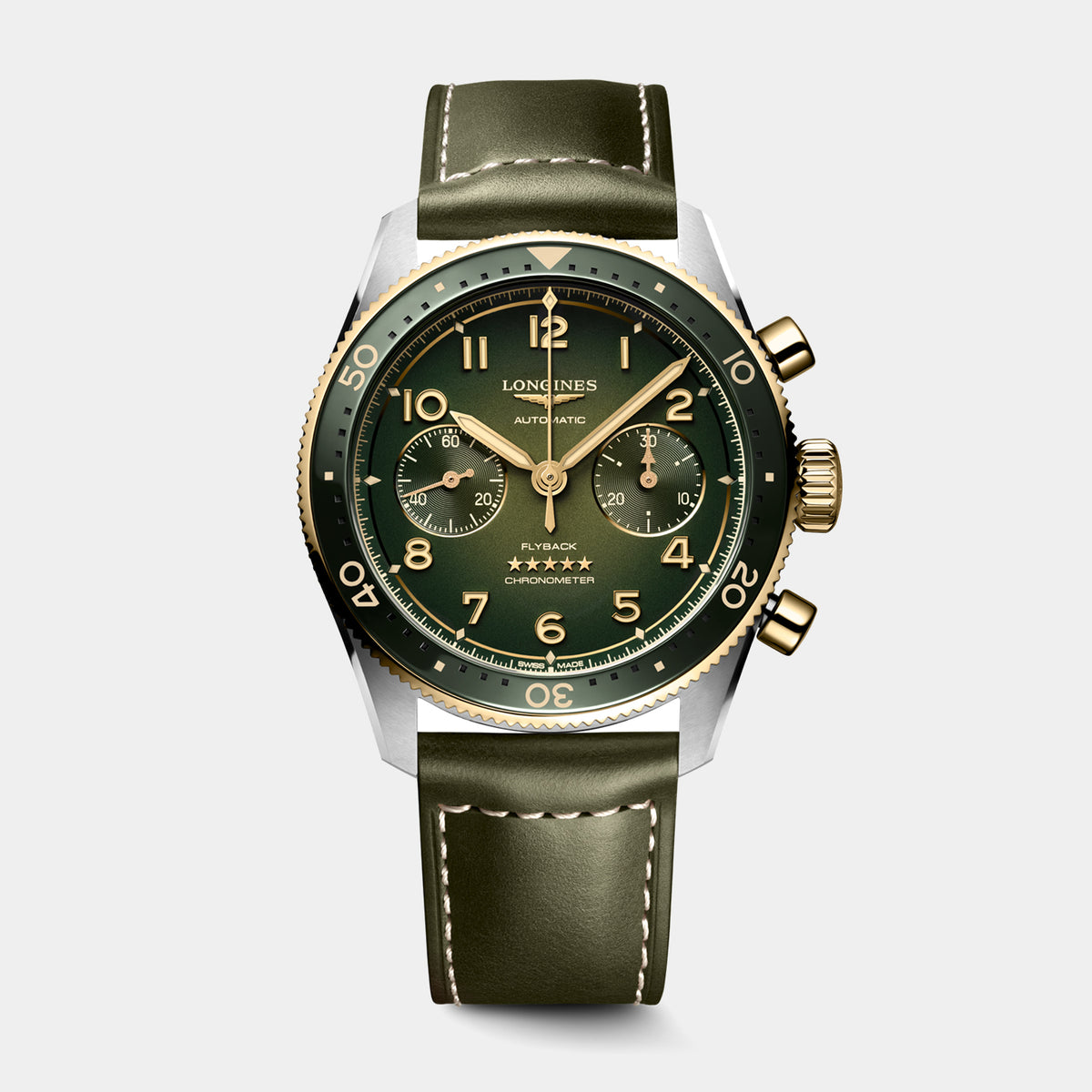 Spirit Flyback 42mm Green Dial Stainless Steel & 18K Yellow Gold Watch