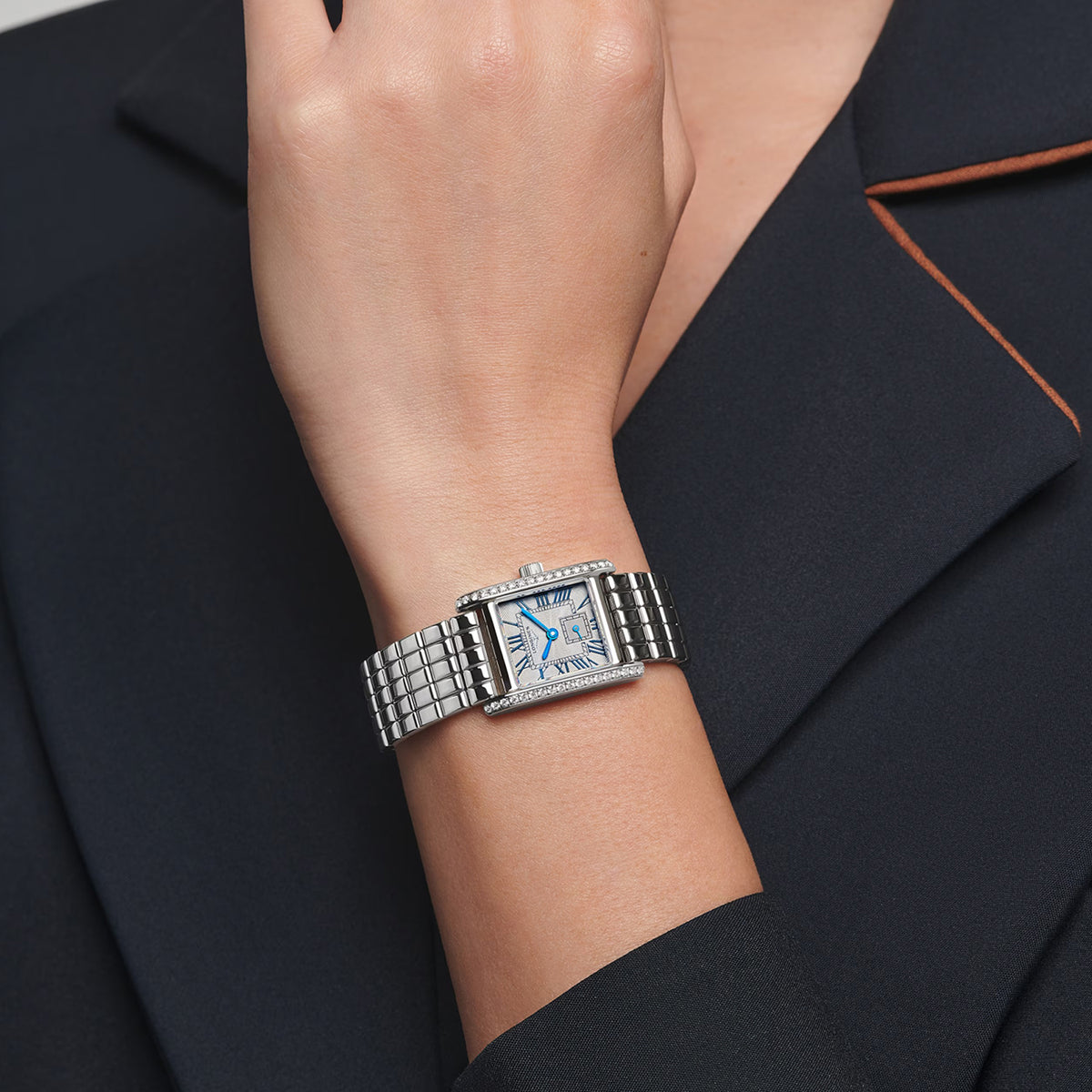 Mini DolceVita 21.5 x 29mm Diamond Silver Dial Stainless Steel Watch