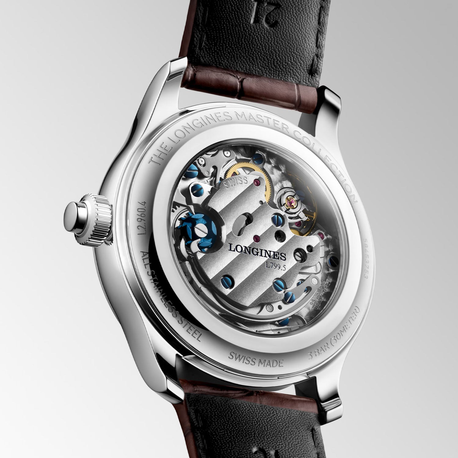 Master Collection Chrono Monopusher 41mm - Ivory Barleycorn Dial on Leather Strap