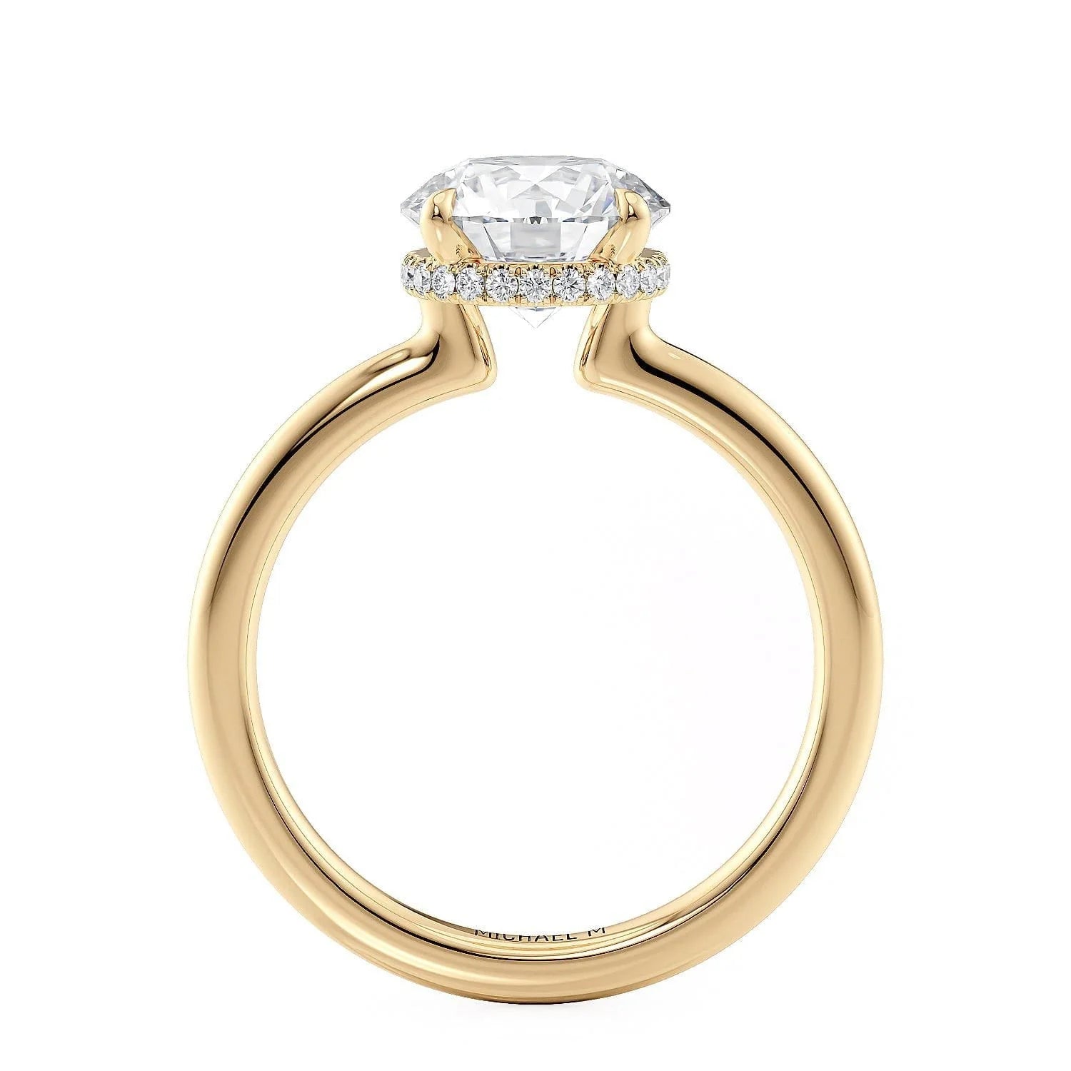 Round Solitaire 18k Yellow Gold Engagement Ring - R750