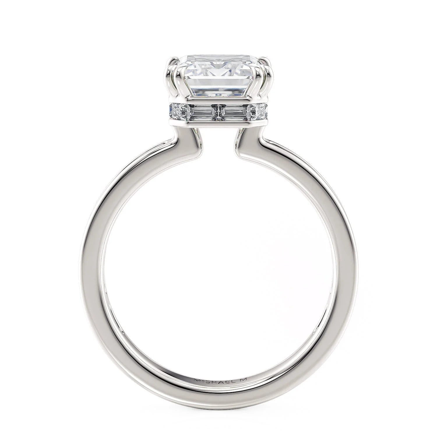 Emerald Channel-set Platinum Engagement Ring - R820