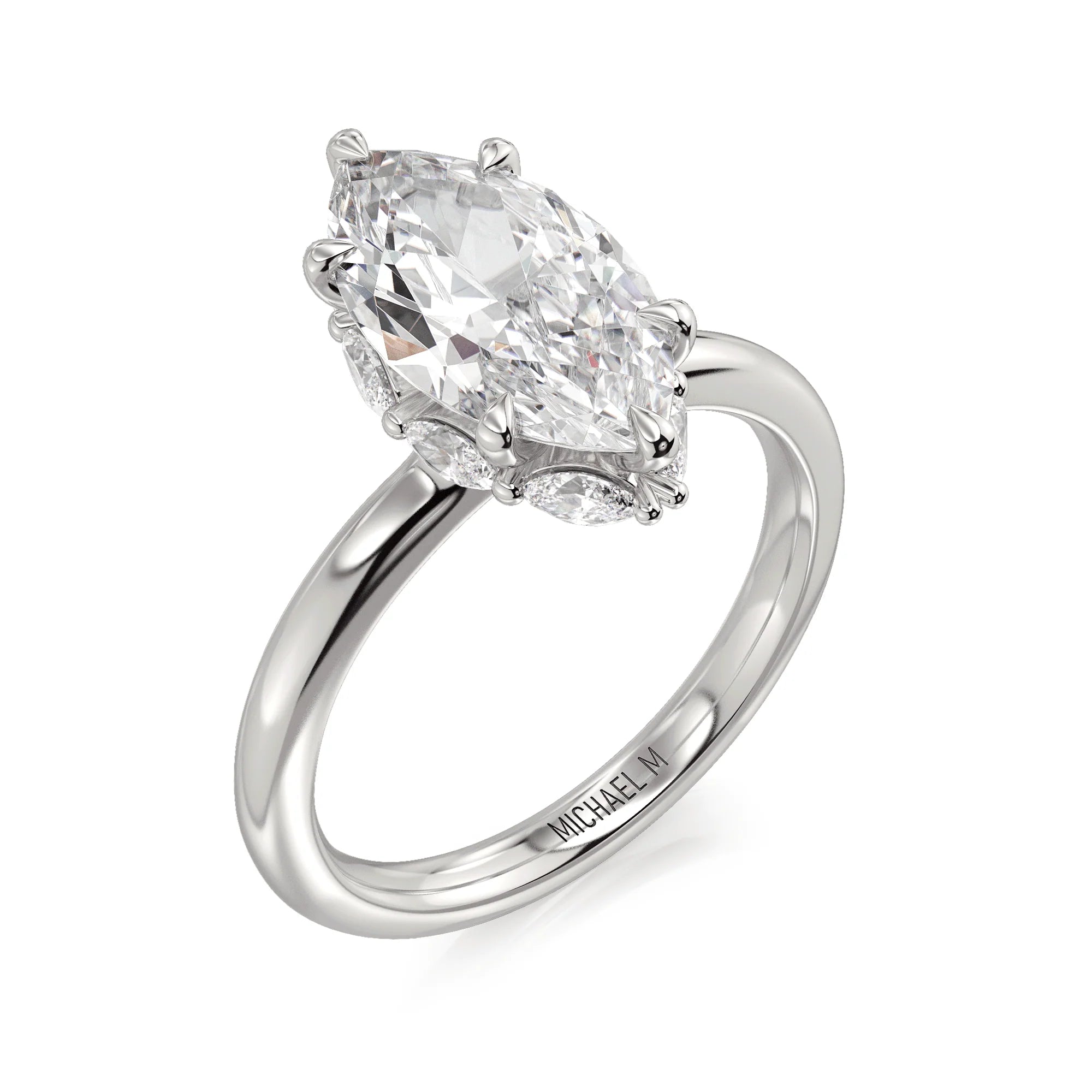 Marquise Solitaire Platinum Engagement Ring - R832