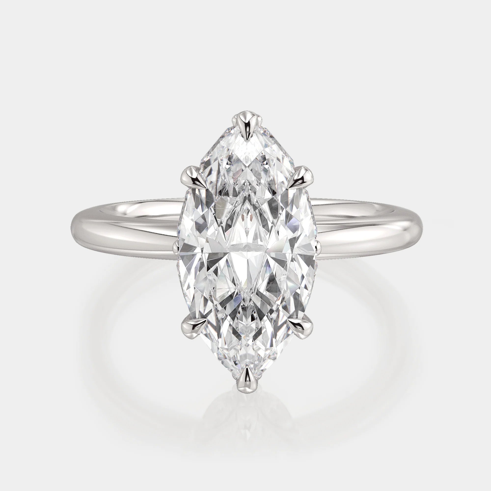 Marquise Solitaire Platinum Engagement Ring - R832