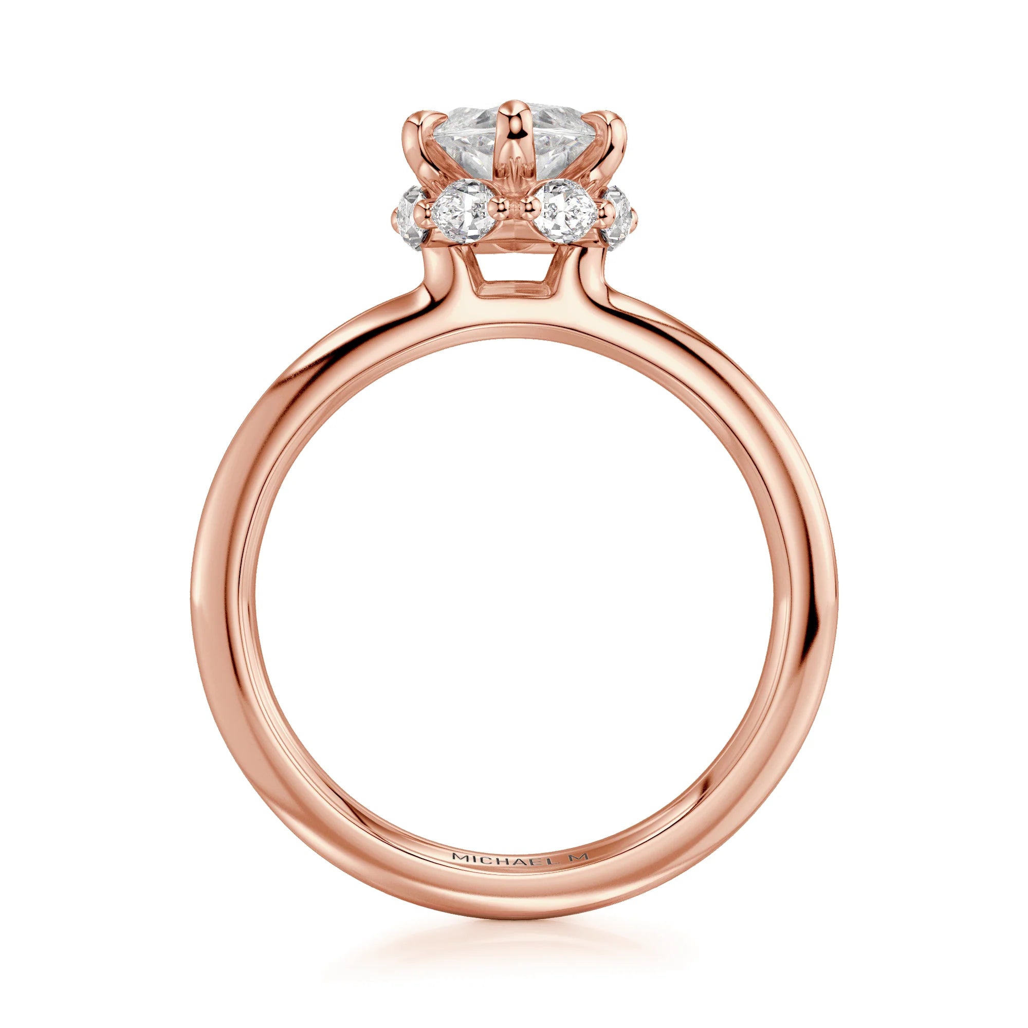 Marquise Solitaire 18k Rose Gold Engagement Ring - R832