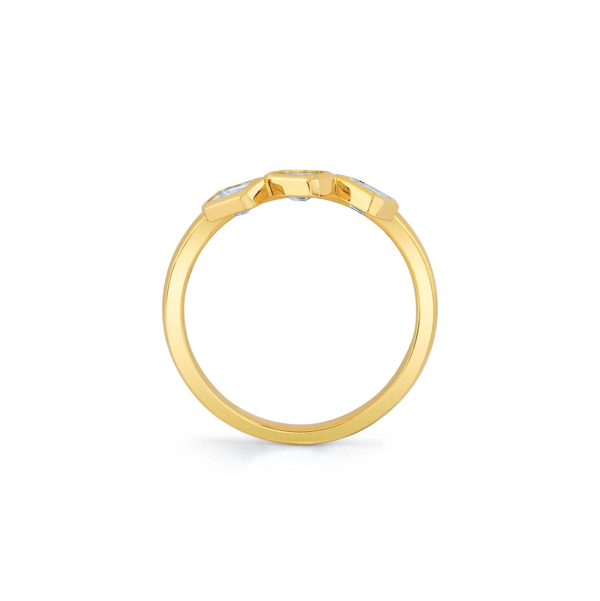 Mini Montage Floating Emerald Cut Diamond Ring in 18K Yellow Gold