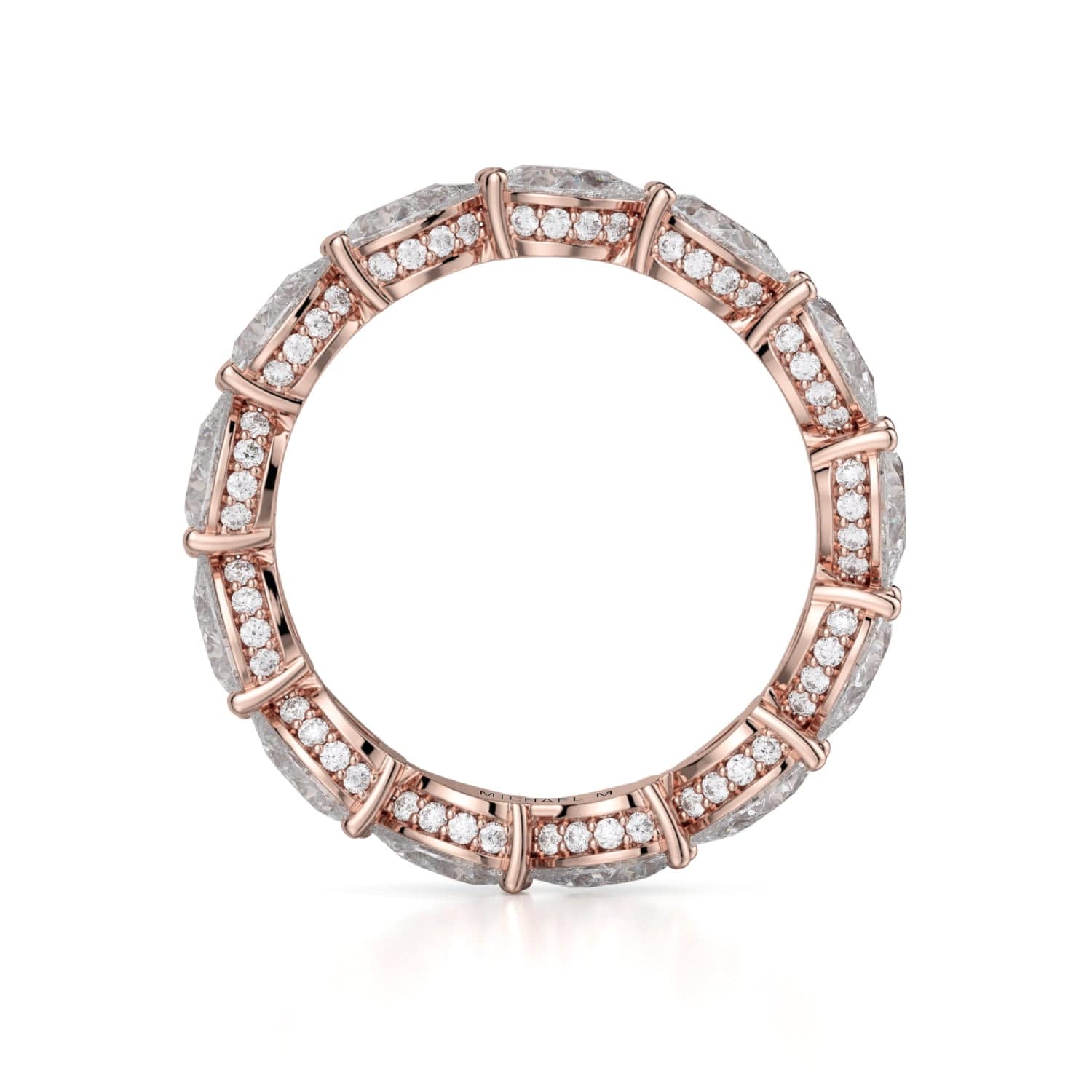 Pear Diamond Eternity Wedding Ring 18k Rose Gold - B329