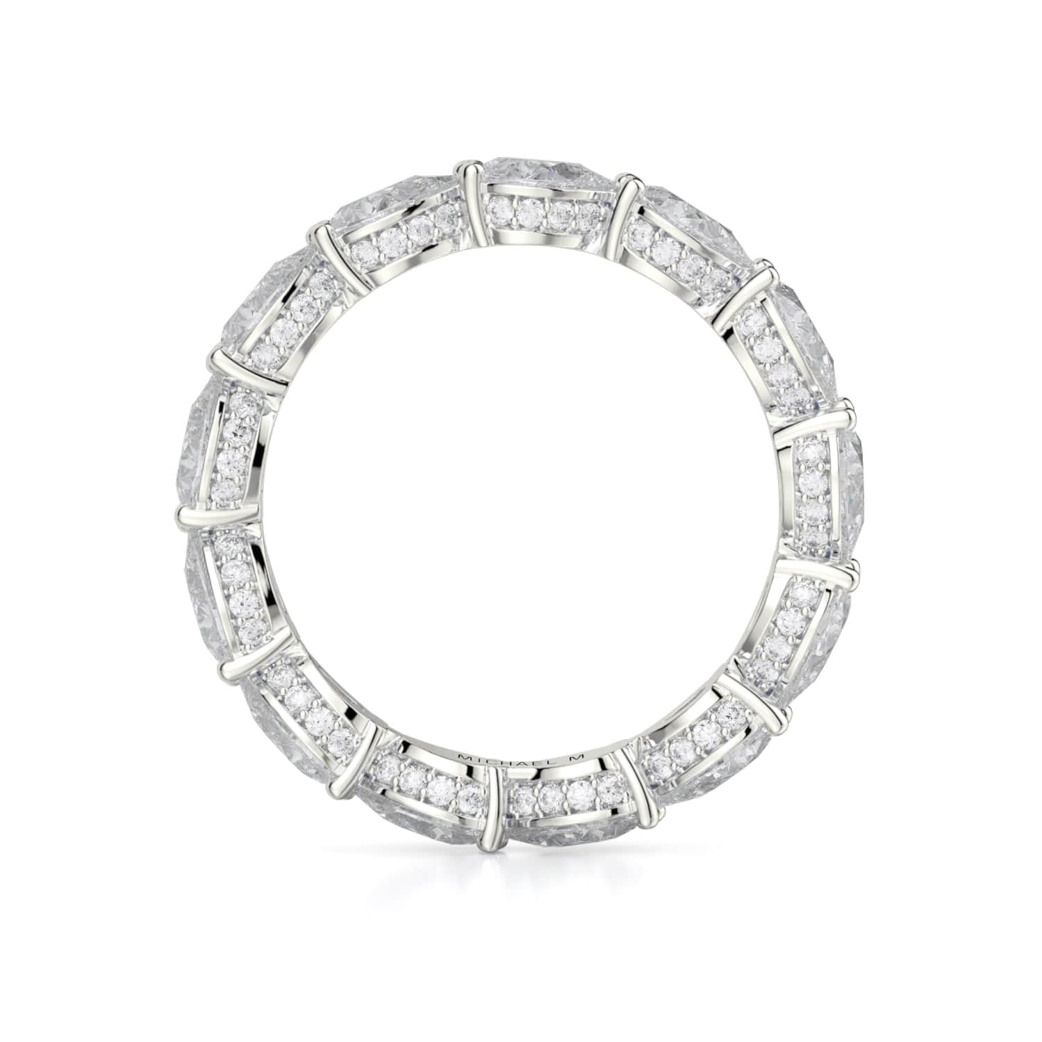 Pear Diamond Eternity Wedding Ring 18k White Gold - B329