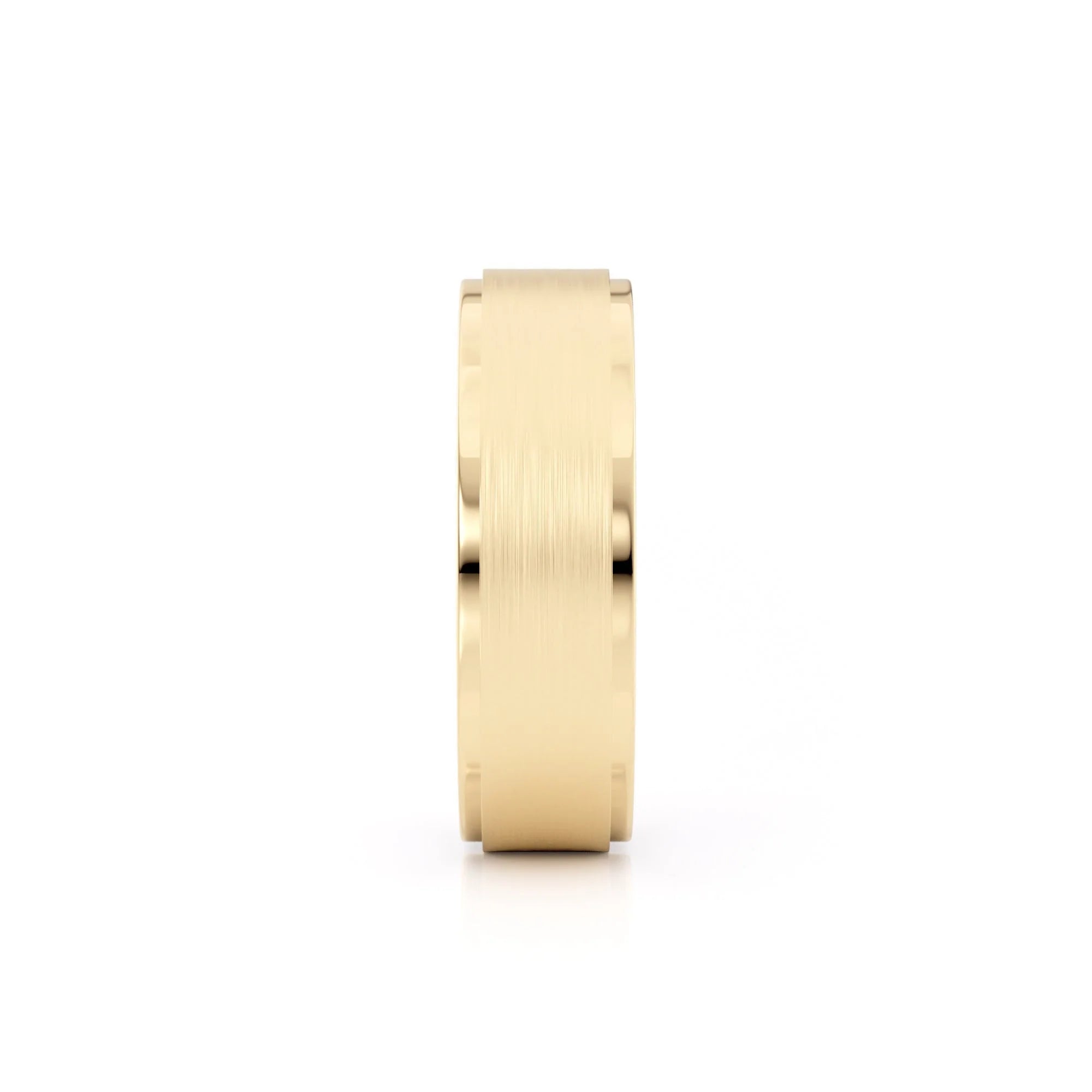 Classic Brushed Wedding Ring 18k Yellow Gold – MB103