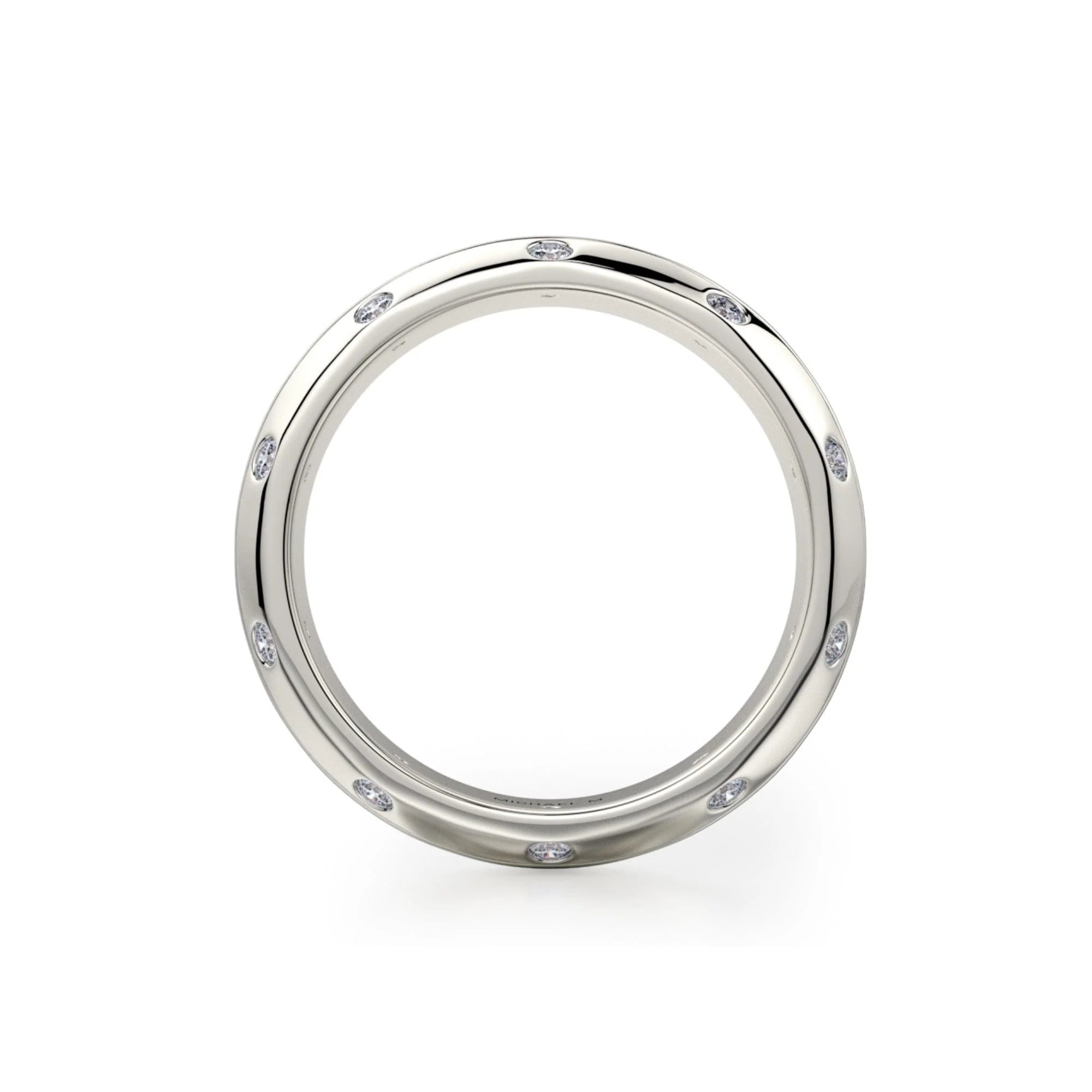 Brushed Diamond Accent Wedding Ring 14k White Gold – MB105