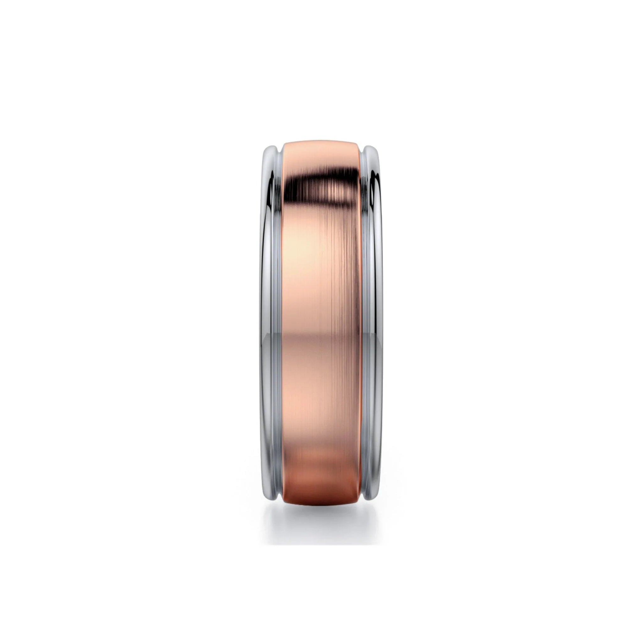 Brushed Wedding Ring 14k White/Rose Gold - MB106
