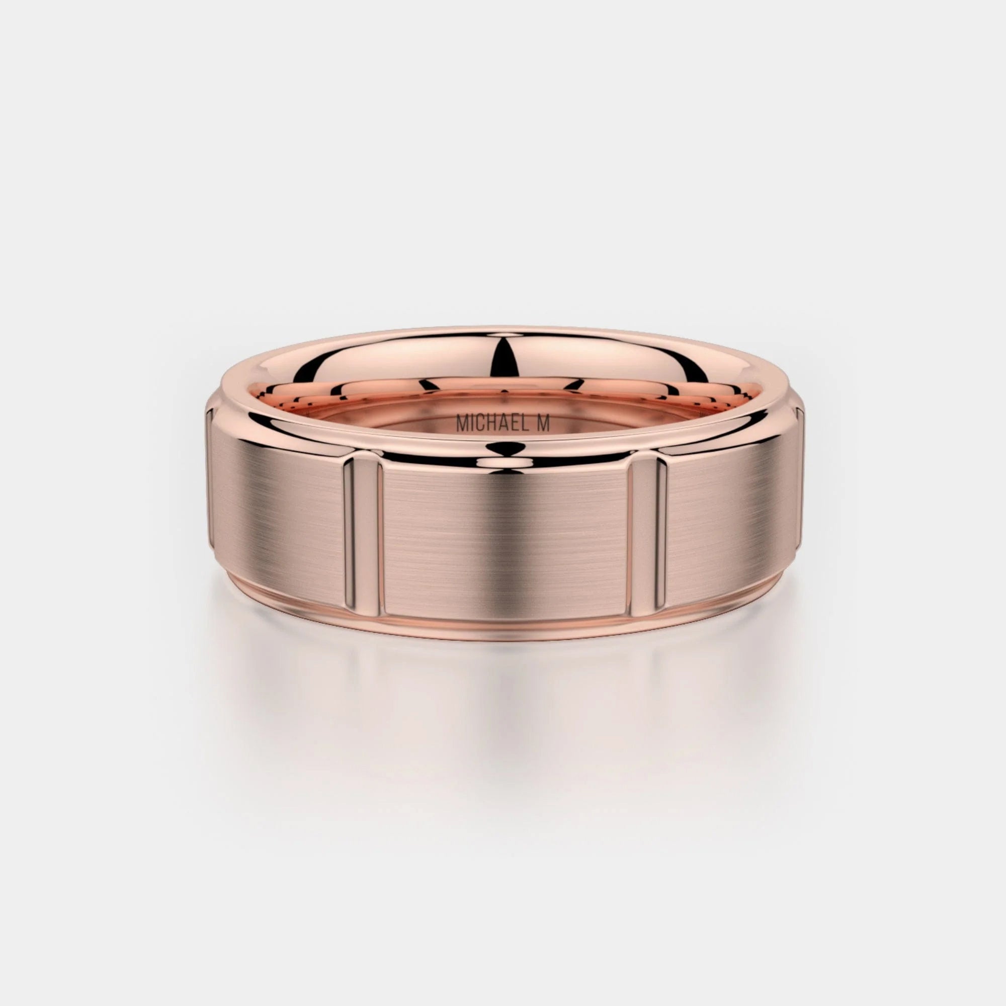 Modern Brushed Wedding Ring 14k Rose Gold – MB108