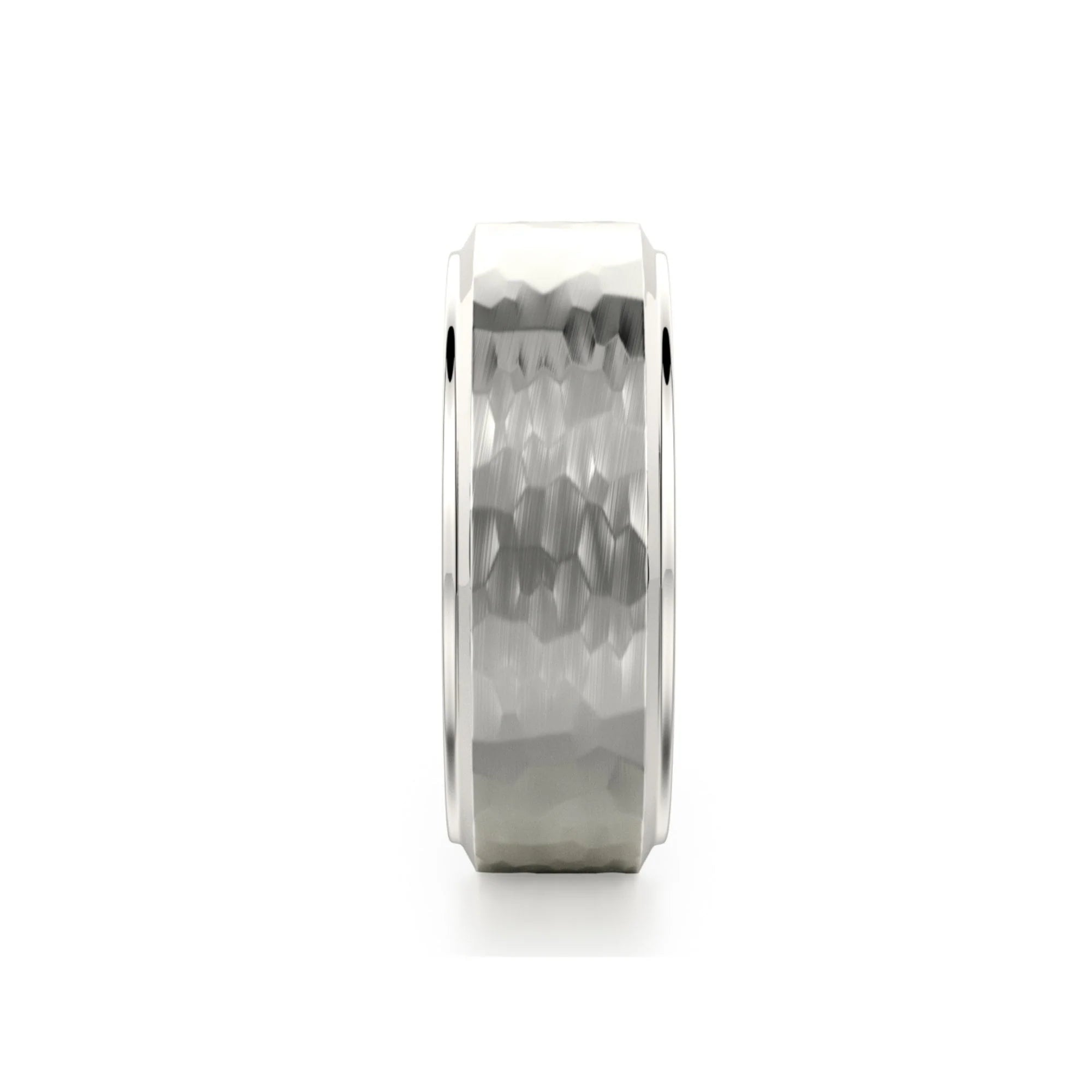 Hammered Wedding Ring 14k White Gold – MB114