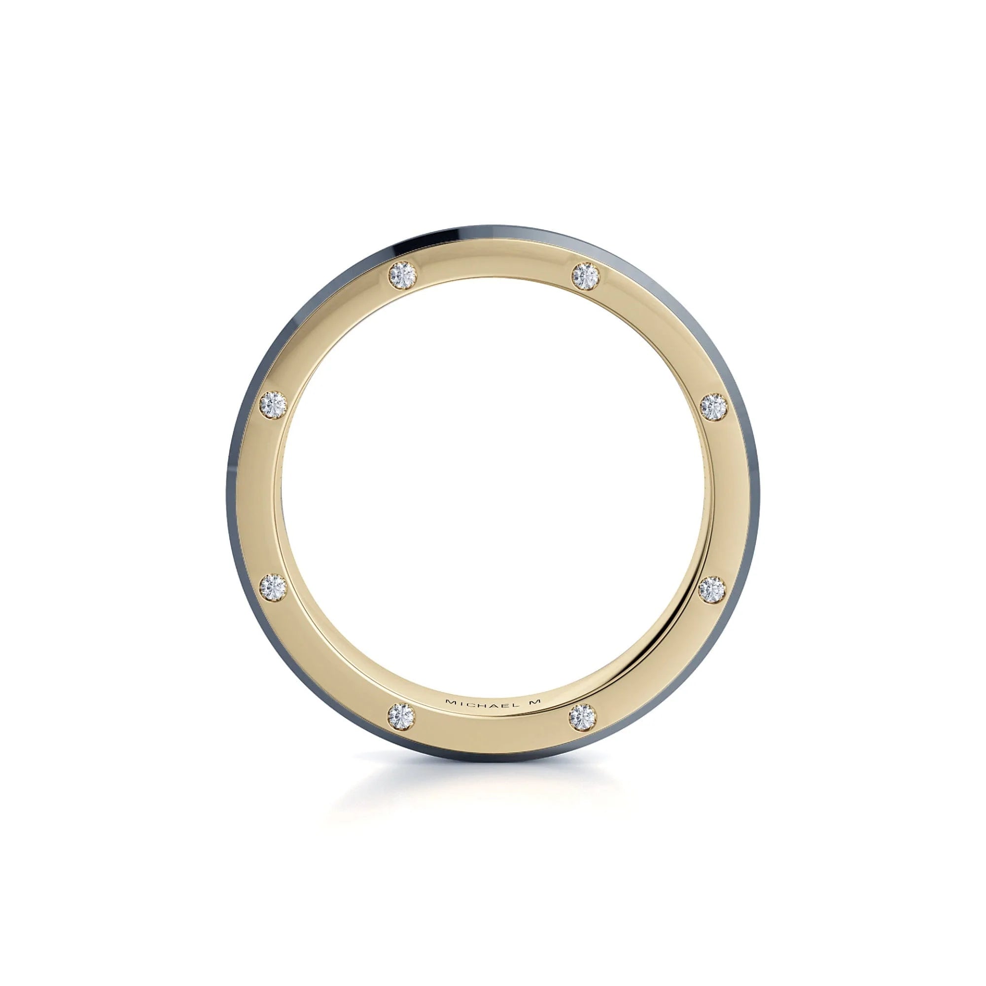 Diamond Accent Wedding Ring 14k Yellow Gold Titanium – MB116