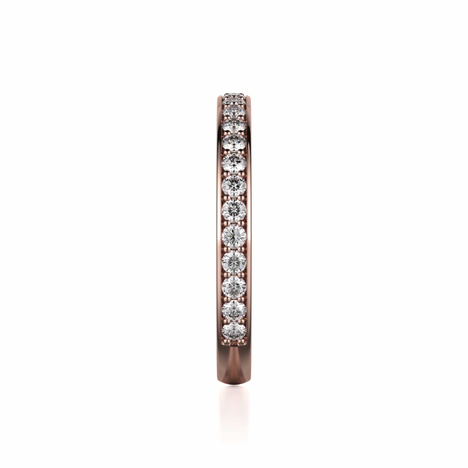 Channel Set Diamond Wedding Ring 18k Rose Gold - R324B