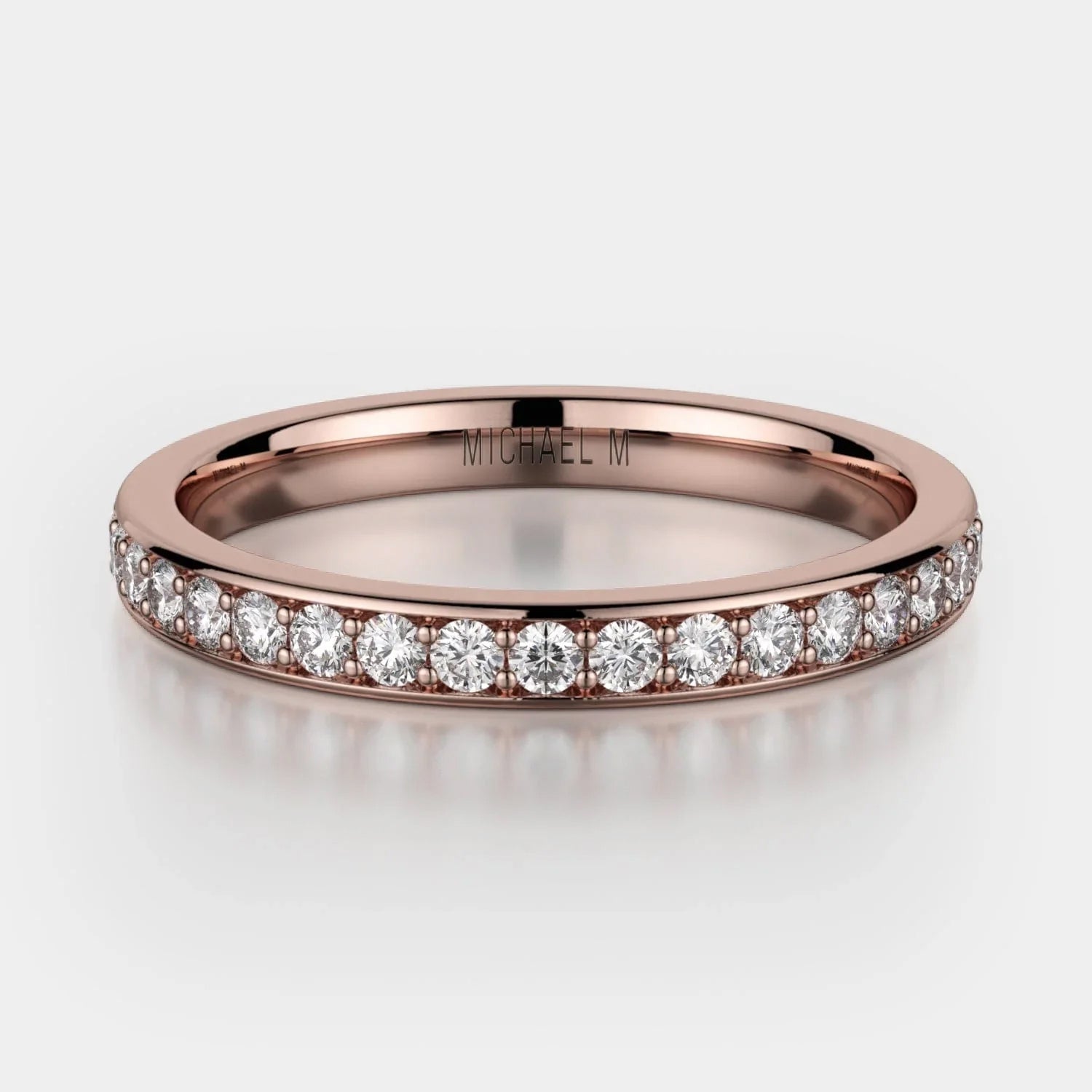 Channel Set Diamond Wedding Ring 18k Rose Gold - R324B