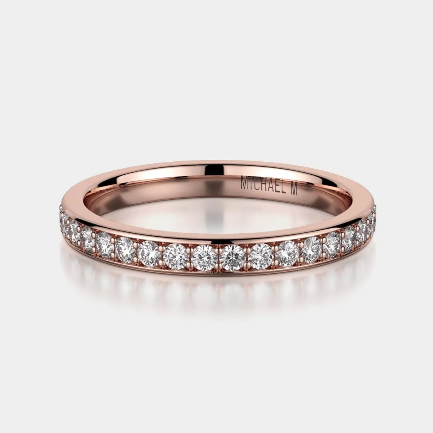Channel Set Diamond Wedding Ring 18k Rose Gold - R324B
