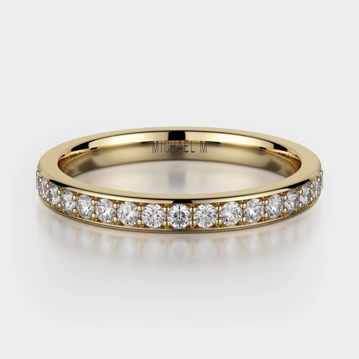 Channel Set Diamond Wedding Ring 18k Yellow Gold - R324B