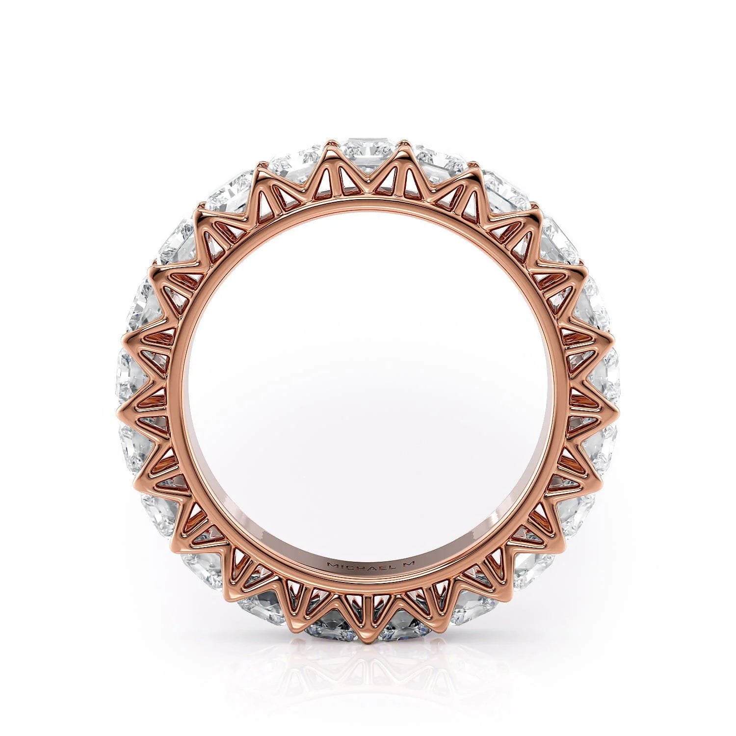 Radiant Eternity Wedding Ring 18k Rose Gold - B337
