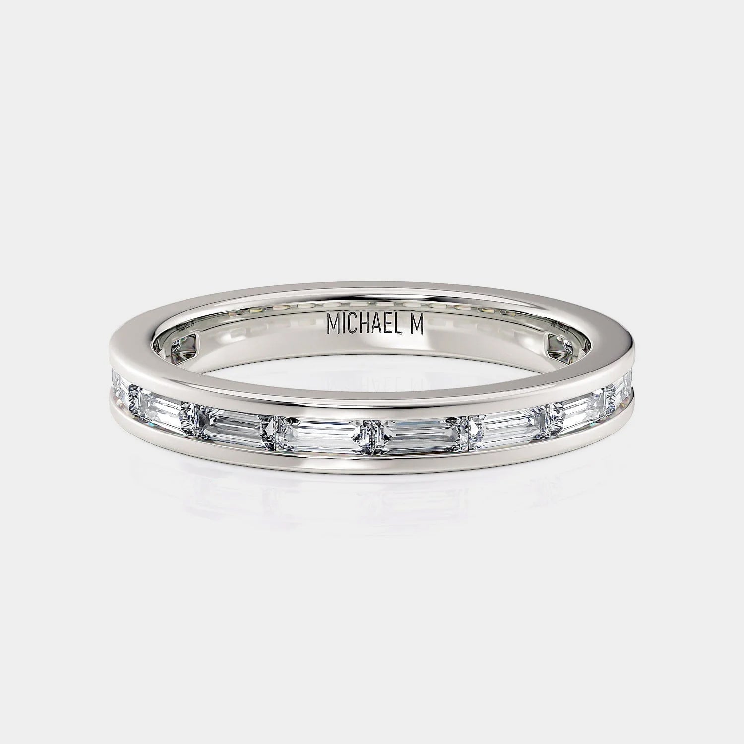 Channel Baguette Wedding Ring Platinum - R820B