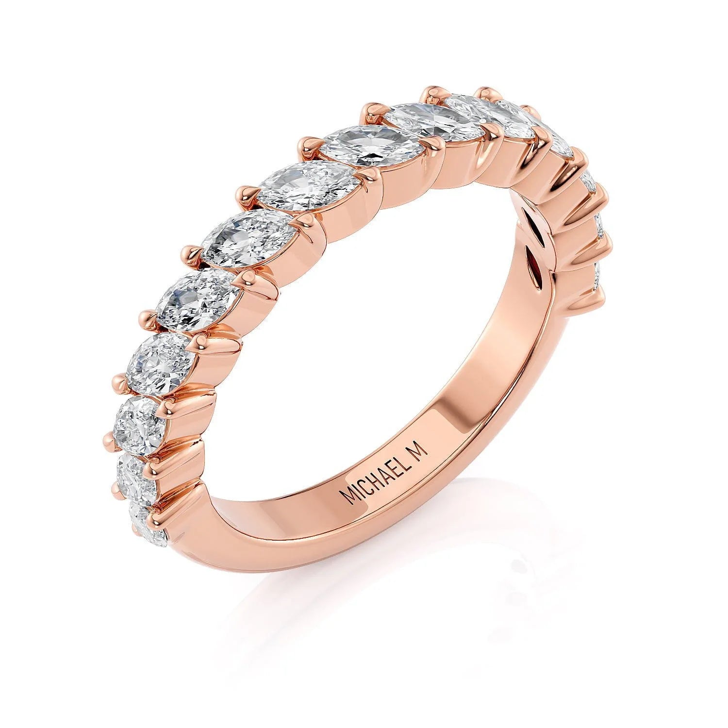 Marquise Diamond Wedding Ring 18k Rose Gold - R827B