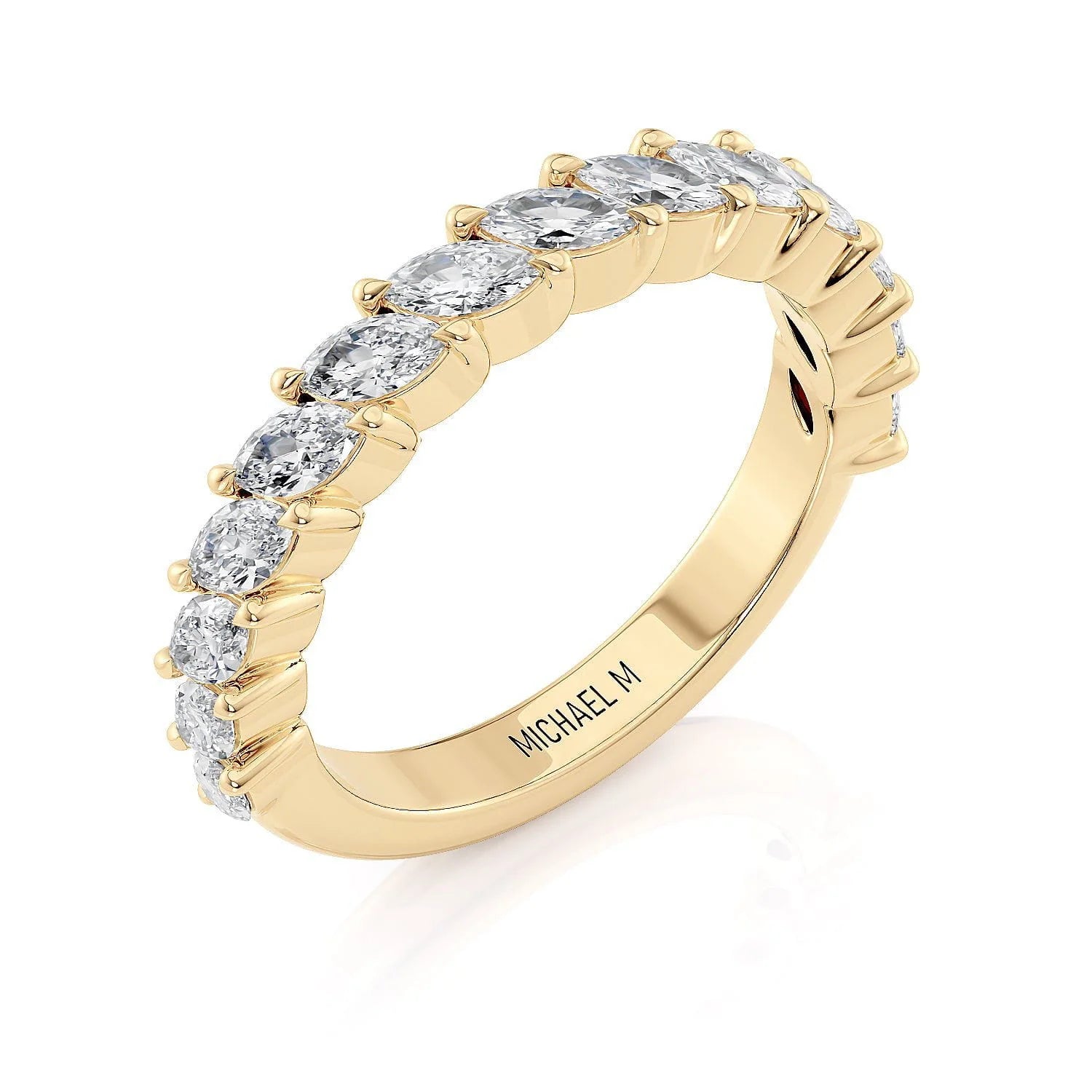 Marquise Diamond Wedding Ring 18k Yellow Gold - R827B