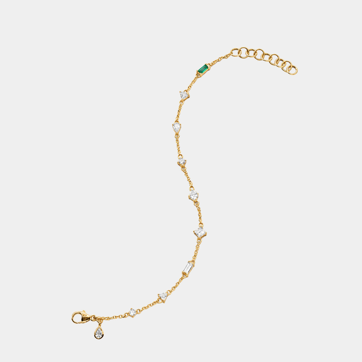 Fancy Cut Staggered Diamond Tennis Bracelet