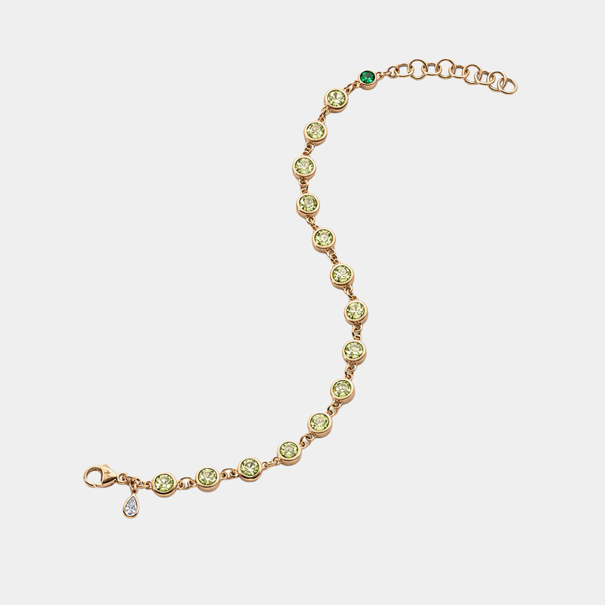 Peridot Tennis Bracelet in 18K Gold