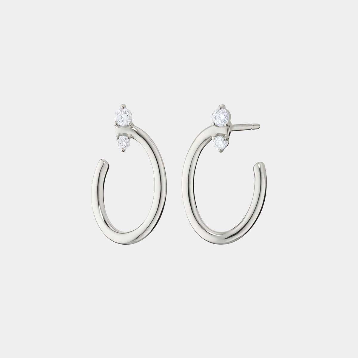 Small Oval Galaxy Wrap Hoop Earrings with White Sapphires