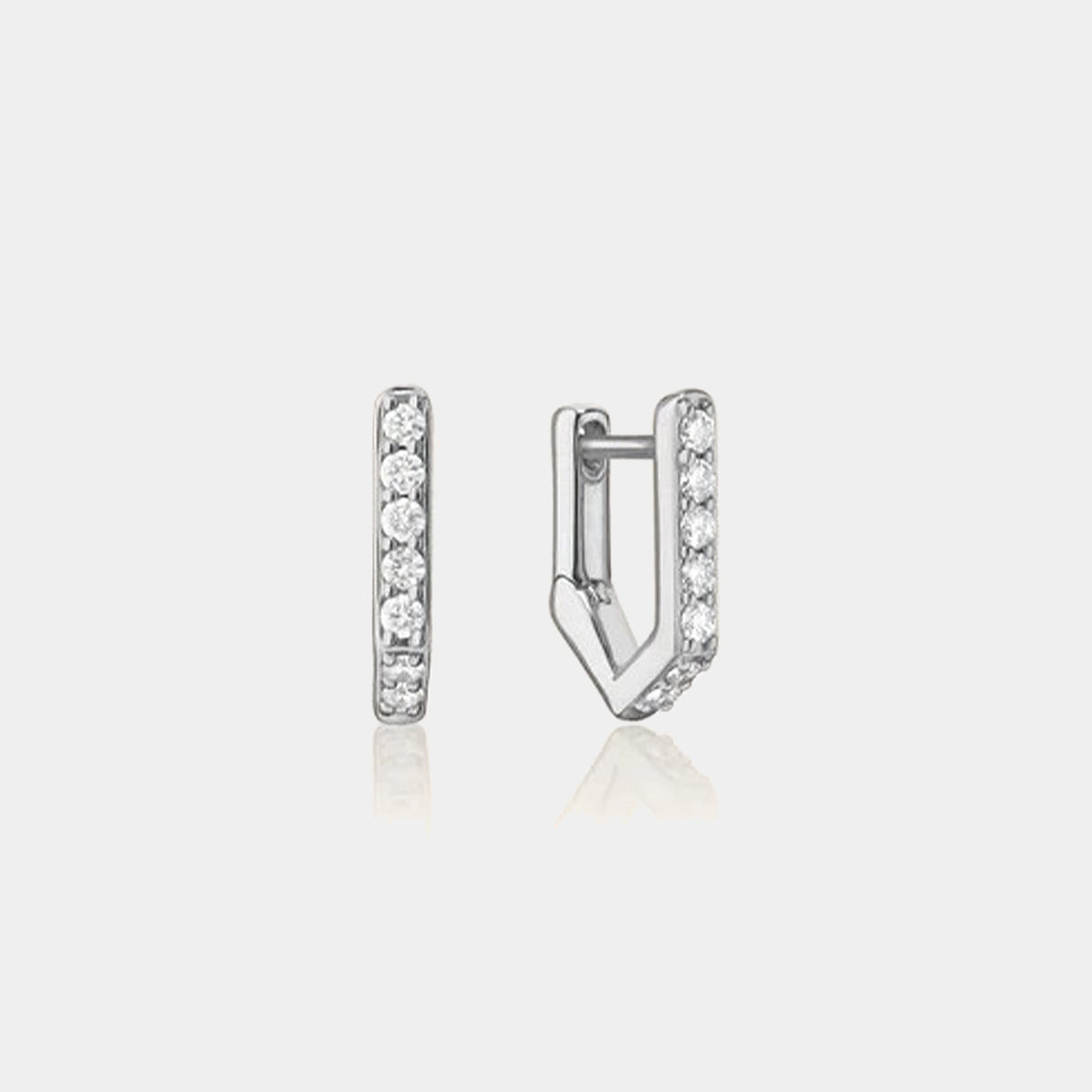 Infinity White Sapphire Huggie Earrings