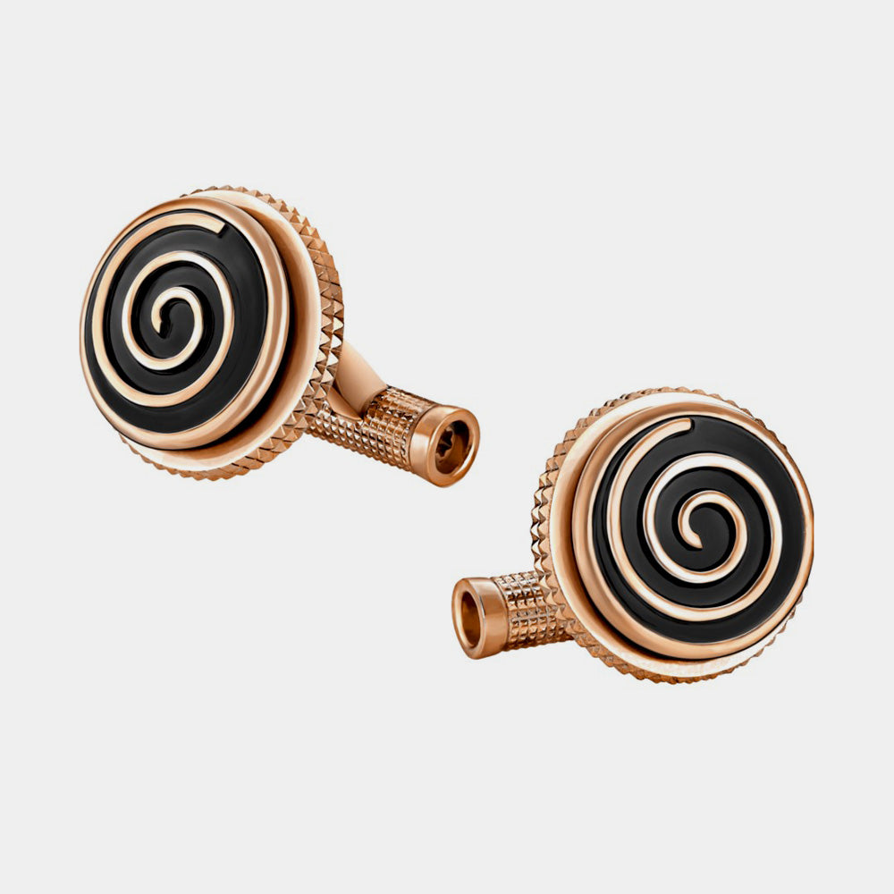 モンブラン カフス マイルス・デイヴィス 114780 Montblanc | Miles Davis Cufflinks - Rose Gold PVD & Black Enamel