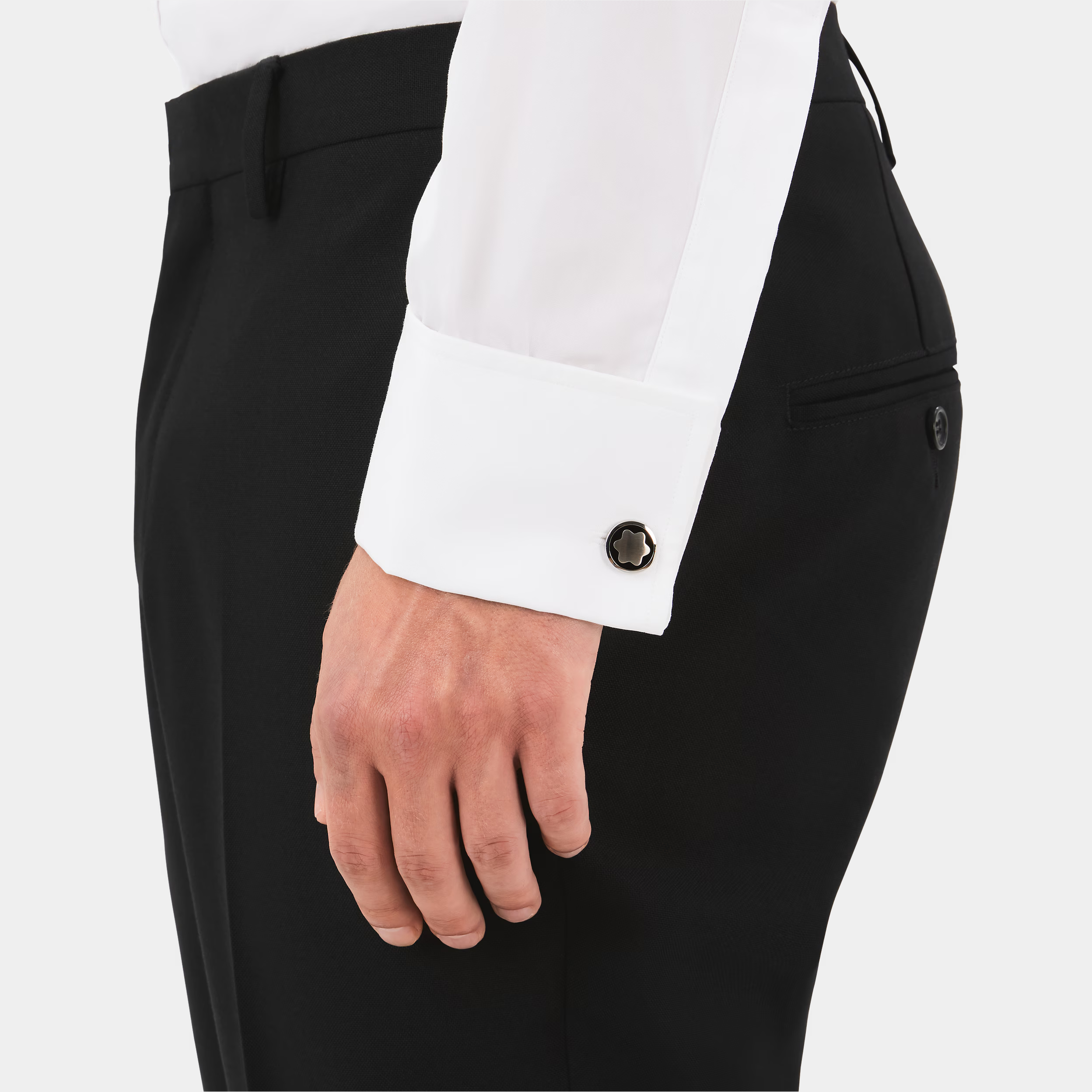 Montblanc Star Cufflinks - Stainless Steel & Onyx