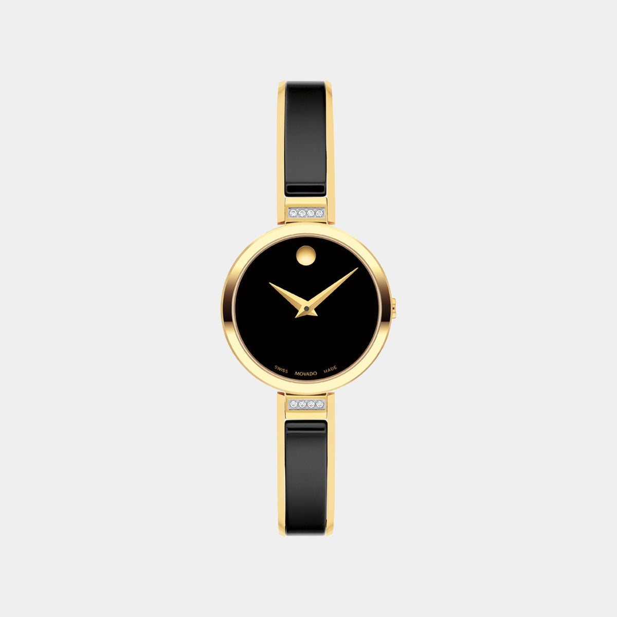 Moda 24 mm - Black Dial on Ceramic and Gold PVD Bangle