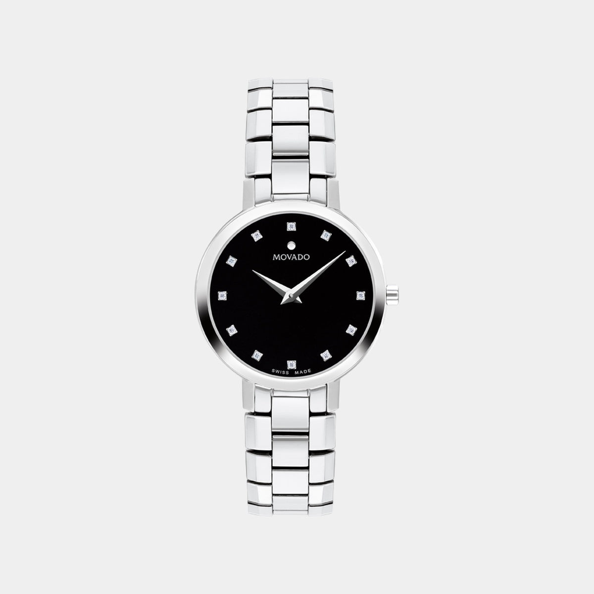 Faceto 28 mm - Black Dial on Stainless Steel Bracelet
