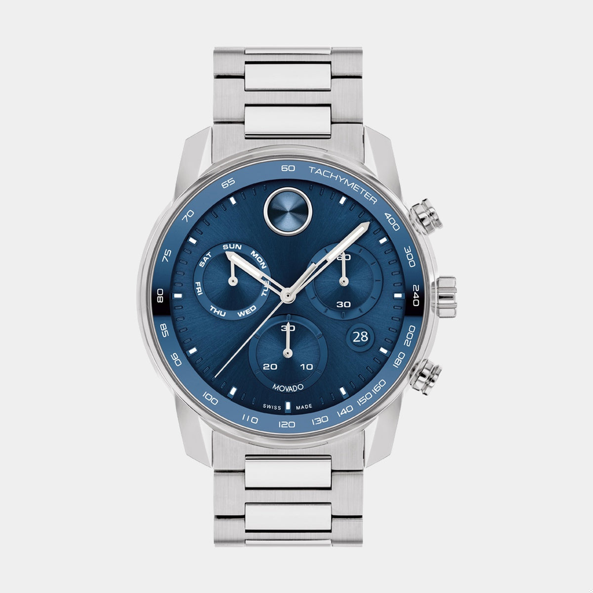 Movado Bold Blue/Blue Watch with Chronograph Swiss Made Blue Strap Movado Bold Chronograph Quartz Blue Dial Mens Watch 3600809  main image 2