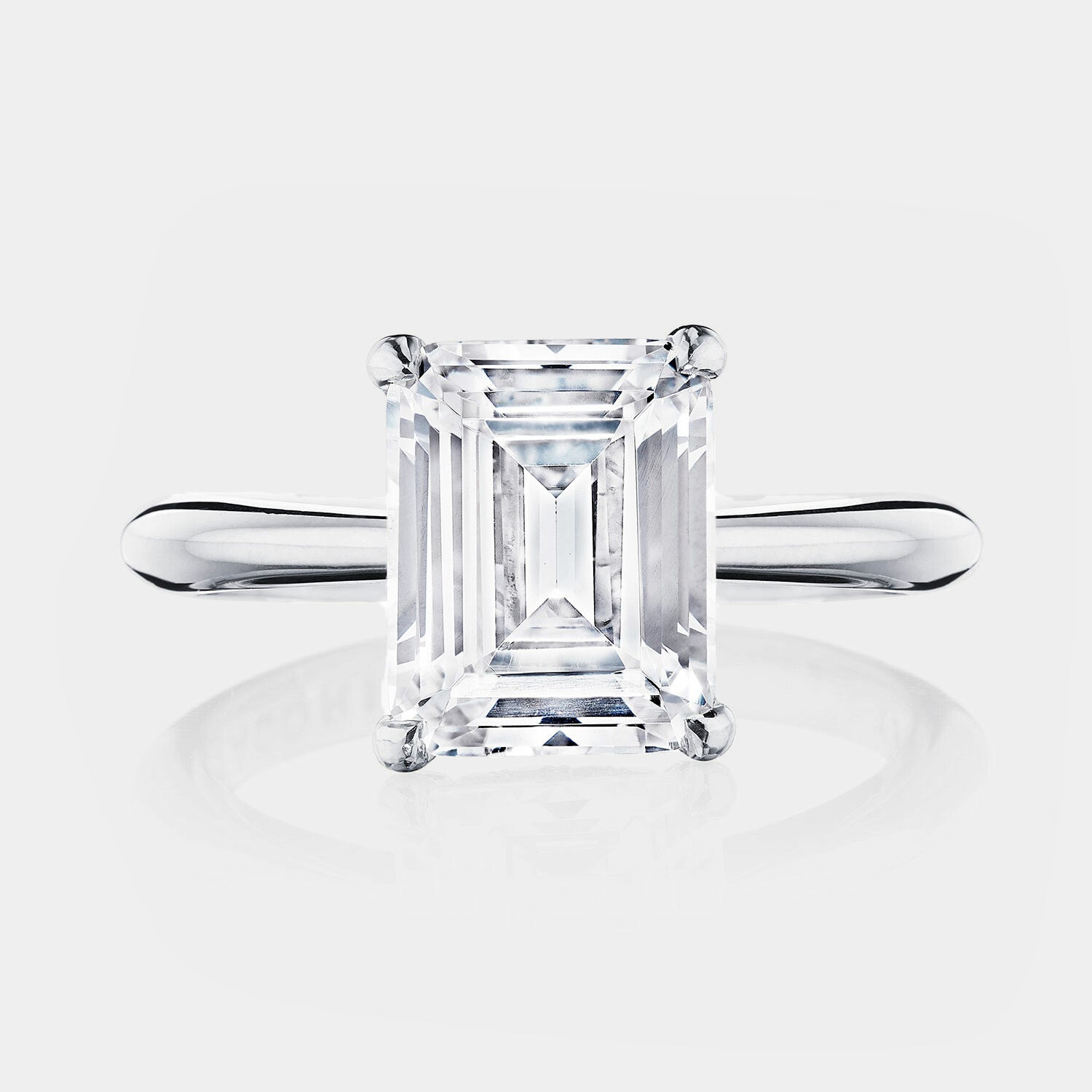 Emerald Solitaire Platinum Engagement Ring - HT2671