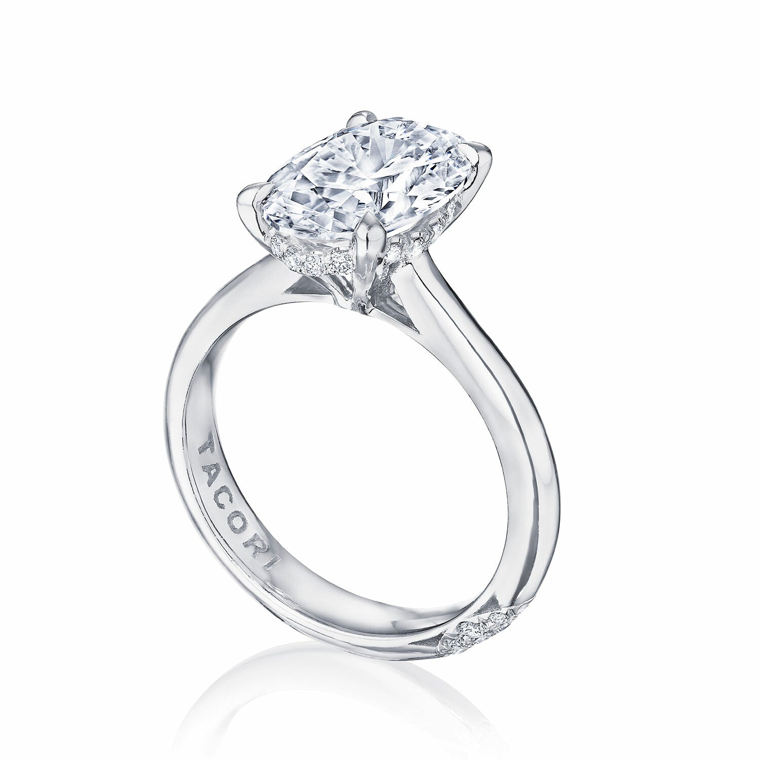 Oval Solitaire Platinum Engagement Ring - HT2671