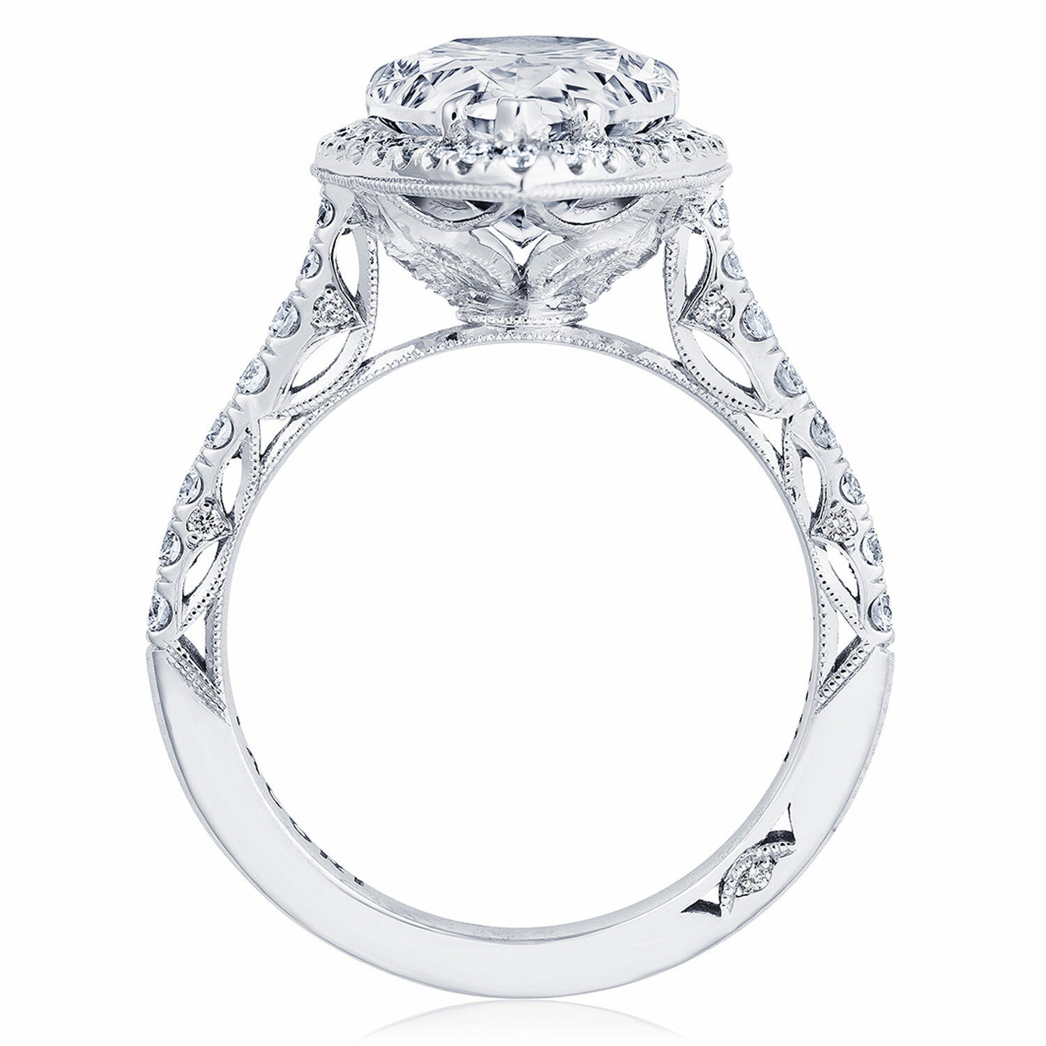 Pear Halo Platinum Engagement Ring - 269122