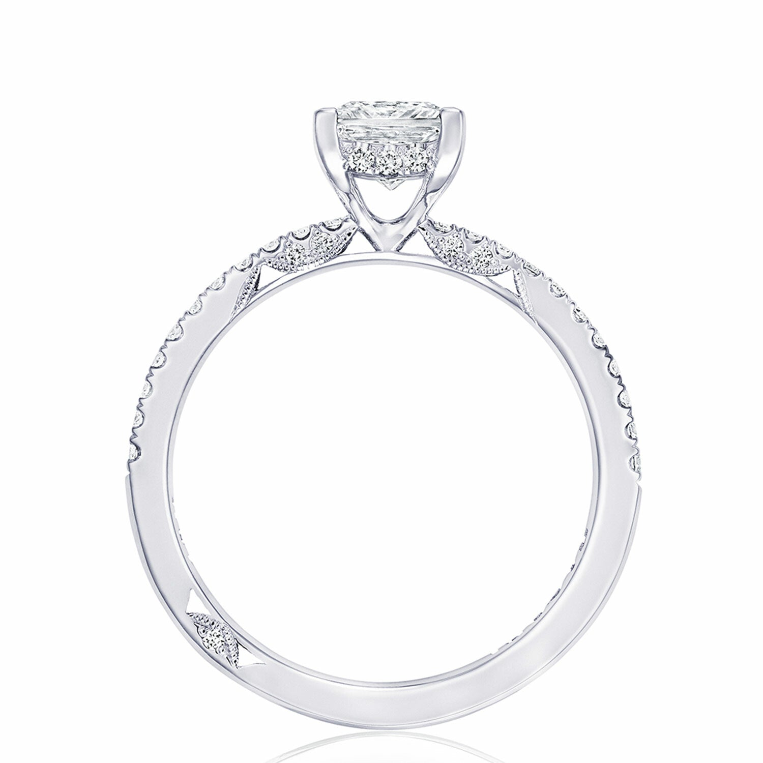 Princess Pavé Platinum Engagement Ring - 267015