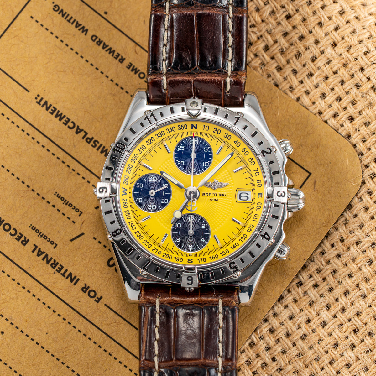 Breitling Chronomat Longitude GMT 39mm Yellow Dial - A20048