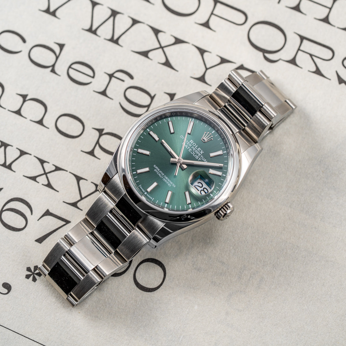 Rolex Datejust 36mm Green Sunburst Dial - 126200