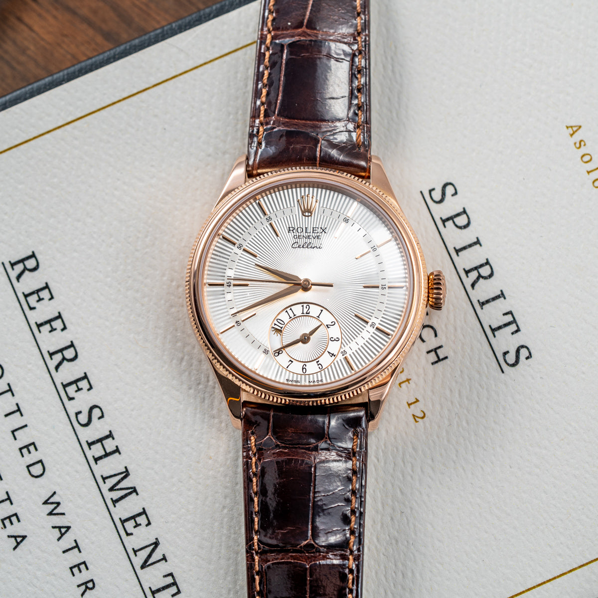 Rolex Cellini Date Everose Gold White Dial - 50525