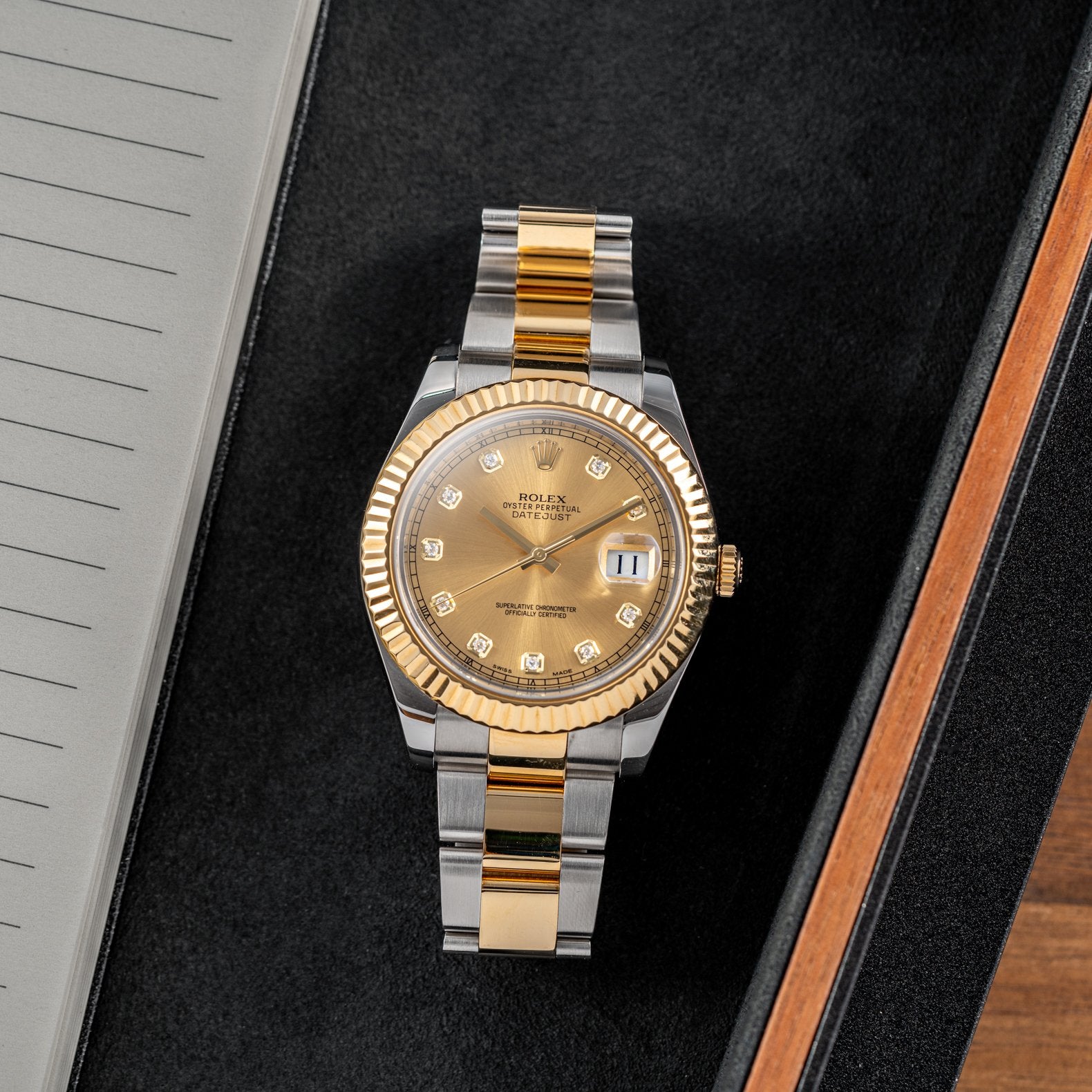 Rolex Datejust 41mm Champagne Diamond Dial - 116333G